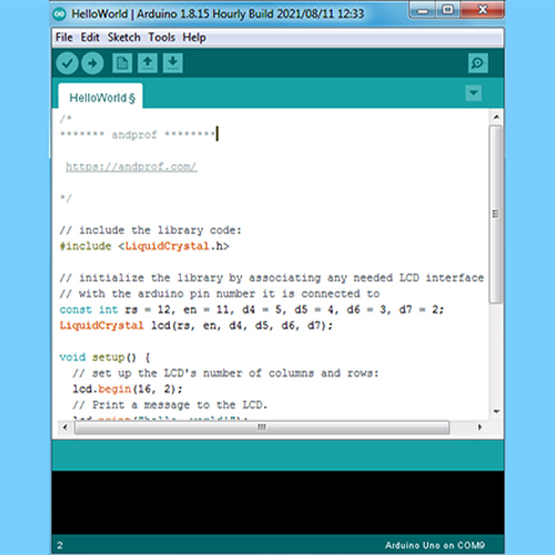 Arduino software interface