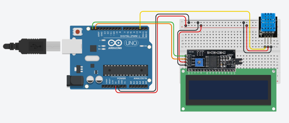 Measure Temperature and humidity circuit diagram